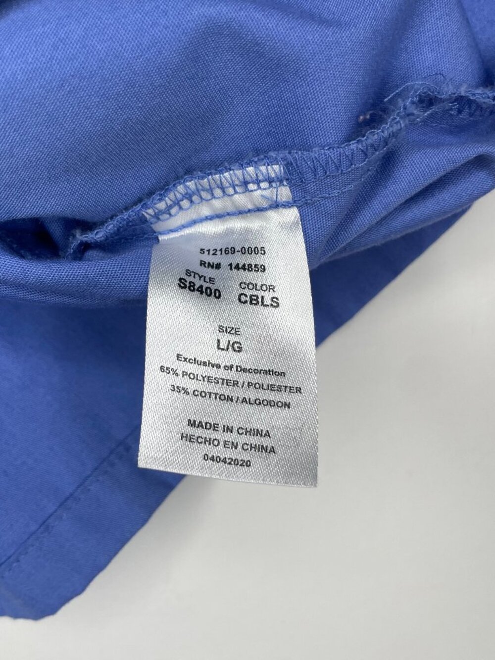 Sivvan Blue Medical Scrub Set Size Large V-Neck Top Drawstring Pants Uniform - Picture 15 of 16